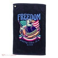 Party Like Its 1776 Patriotic Eagle Golf Towel thumb 0