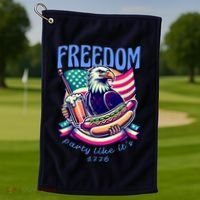 Party Like Its 1776 Patriotic Eagle Golf Towel thumb 1