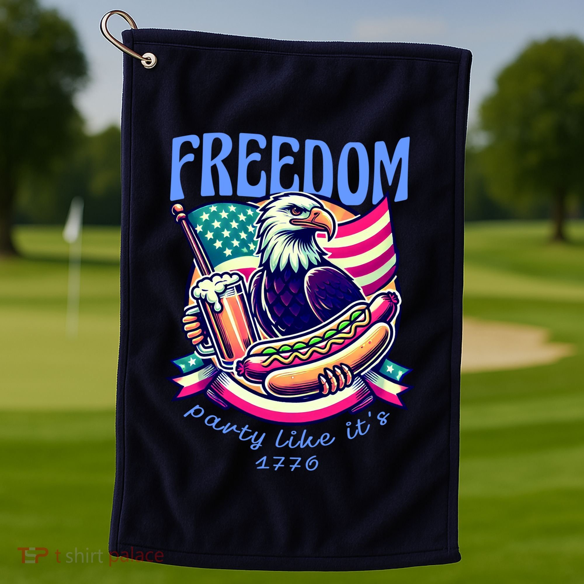 Party Like Its 1776 Patriotic Eagle Golf Towel