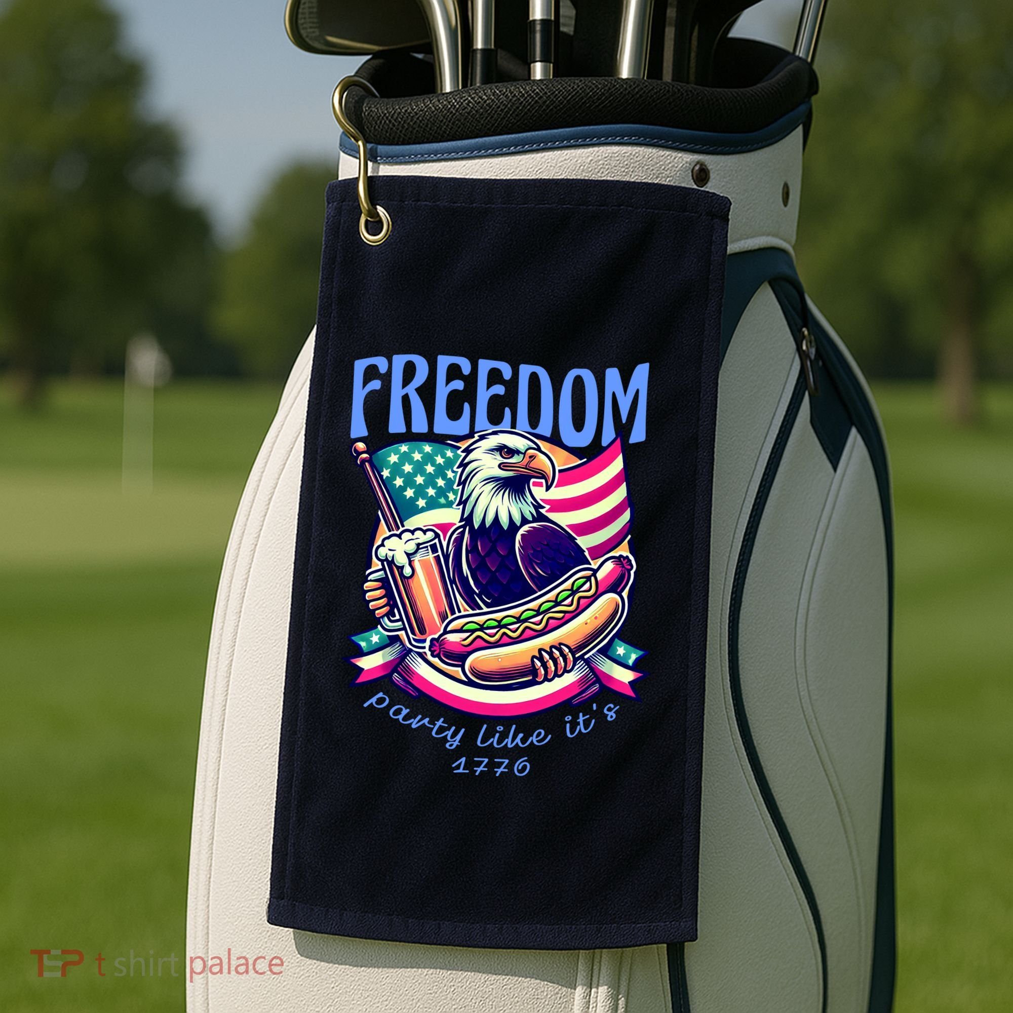 Party Like Its 1776 Patriotic Eagle Golf Towel