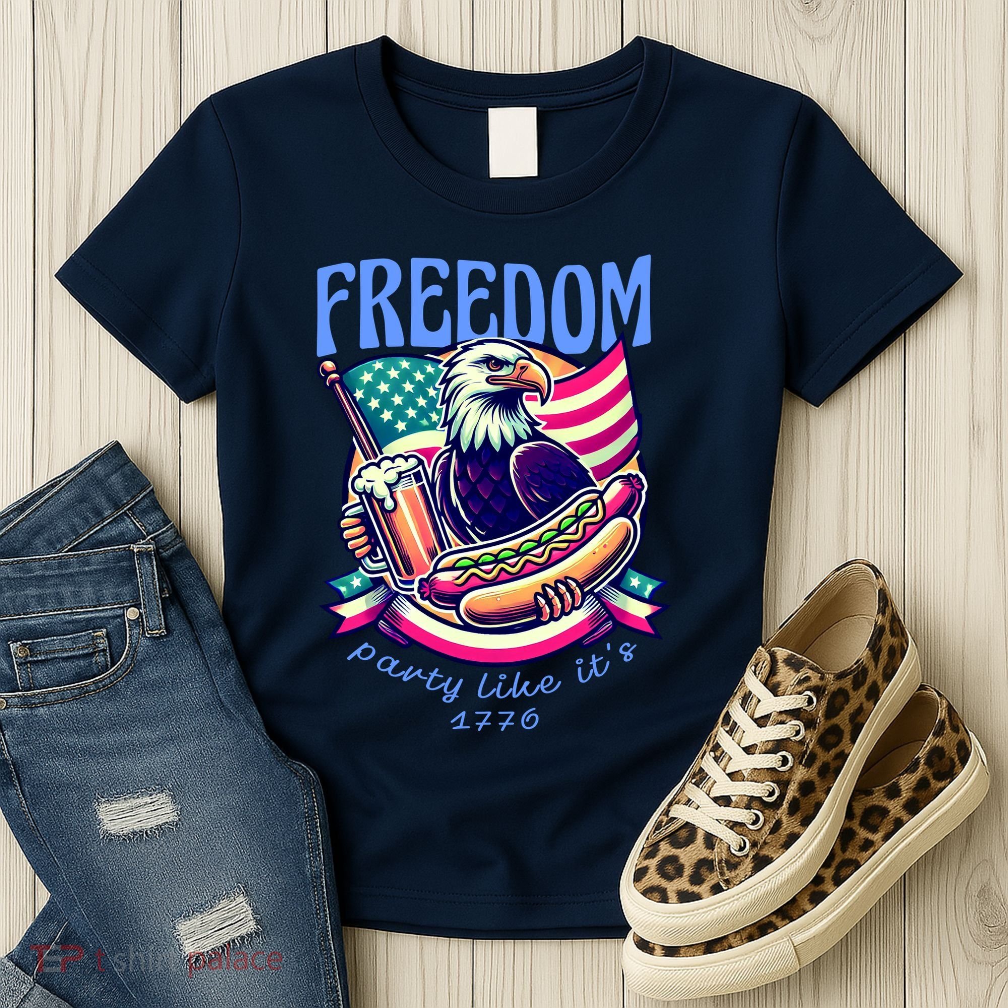 Party Like Its 1776 Patriotic Eagle Women's T-Shirt