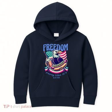 Party Like Its 1776 Patriotic Eagle Kids Hoodie