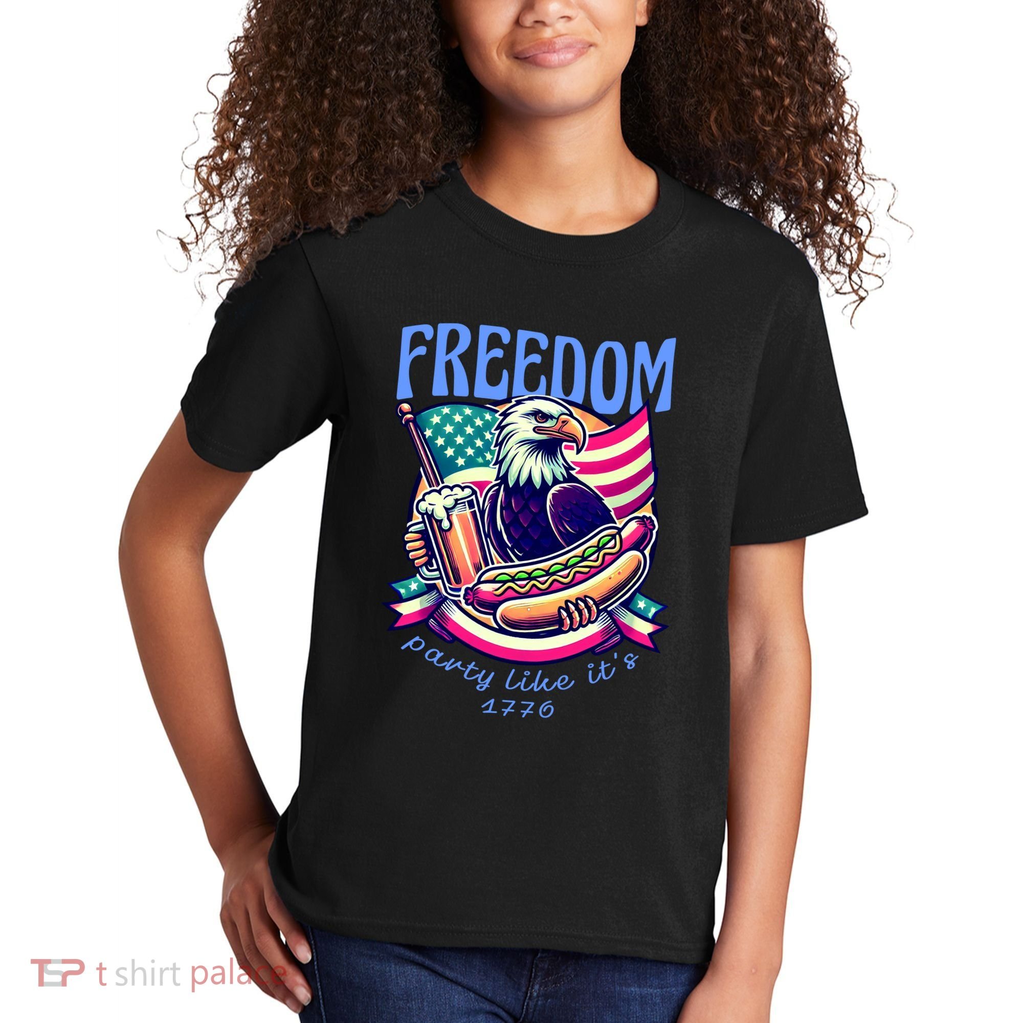 Party Like Its 1776 Patriotic Eagle Kids T-Shirt