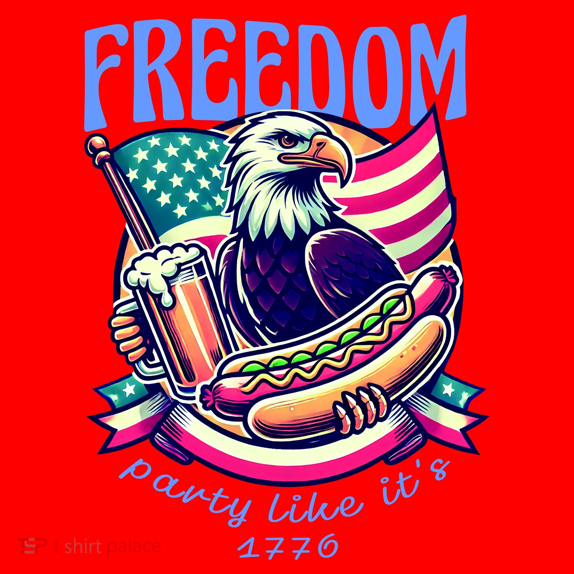 Party Like Its 1776 Patriotic Eagle Santa Hat