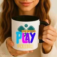 Pickleball Life Is Short Play Pickle Ball Gift Coffee Mug thumb 3