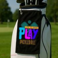 Pickleball Life Is Short Play Pickle Ball Gift Golf Towel thumb 2