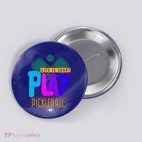 Pickleball Life Is Short Play Pickle Ball Gift Button thumb 0