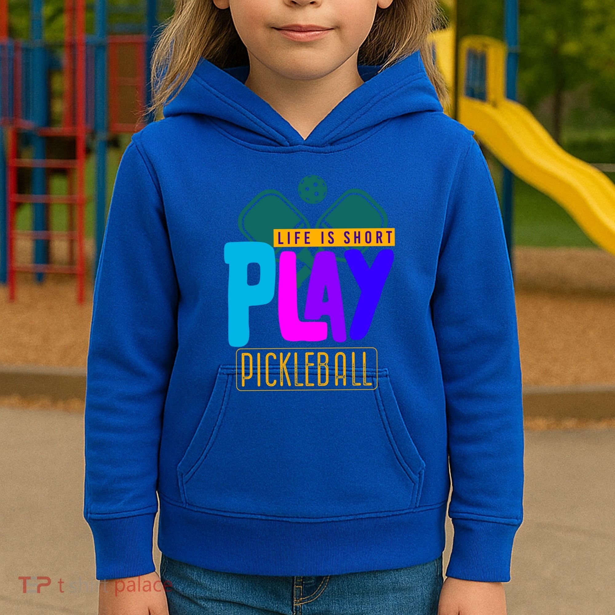 Pickleball Life Is Short Play Pickle Ball Gift Kids Hoodie