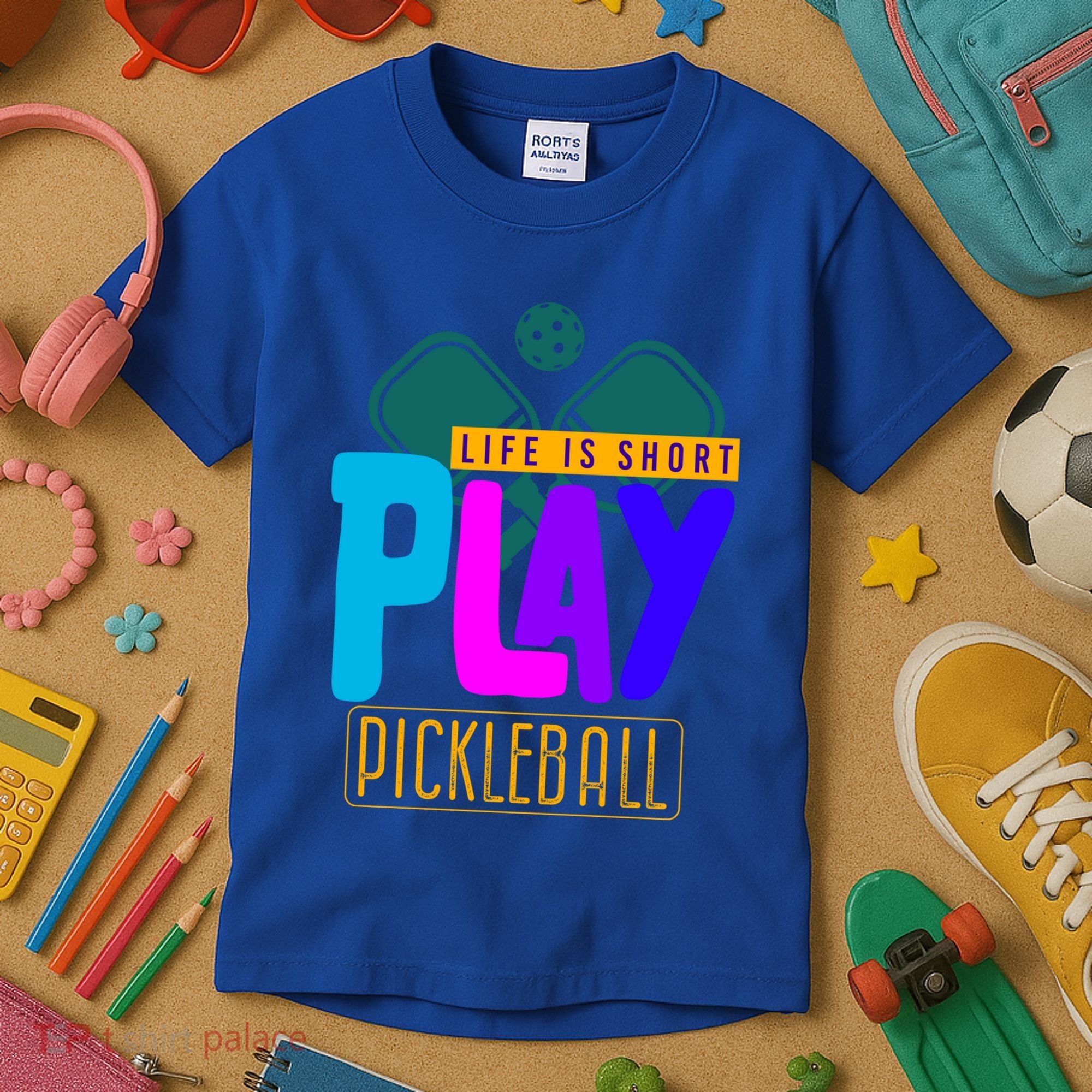 Pickleball Life Is Short Play Pickle Ball Gift Kids T-Shirt