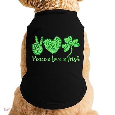 Peace Love Irish Patricks Day Funny Gift Doggie Tank