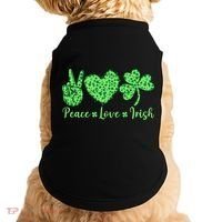 Peace Love Irish Patricks Day Funny Gift Doggie Tank thumb 0