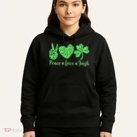 Peace Love Irish Patricks Day Funny Gift Hoodie thumb 5