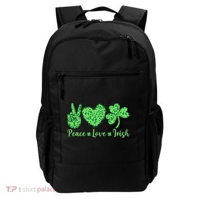 Peace Love Irish Patricks Day Funny Gift Backpack