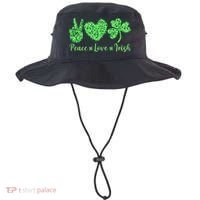 Peace Love Irish Patricks Day Funny Gift Bucket Hat thumb 0
