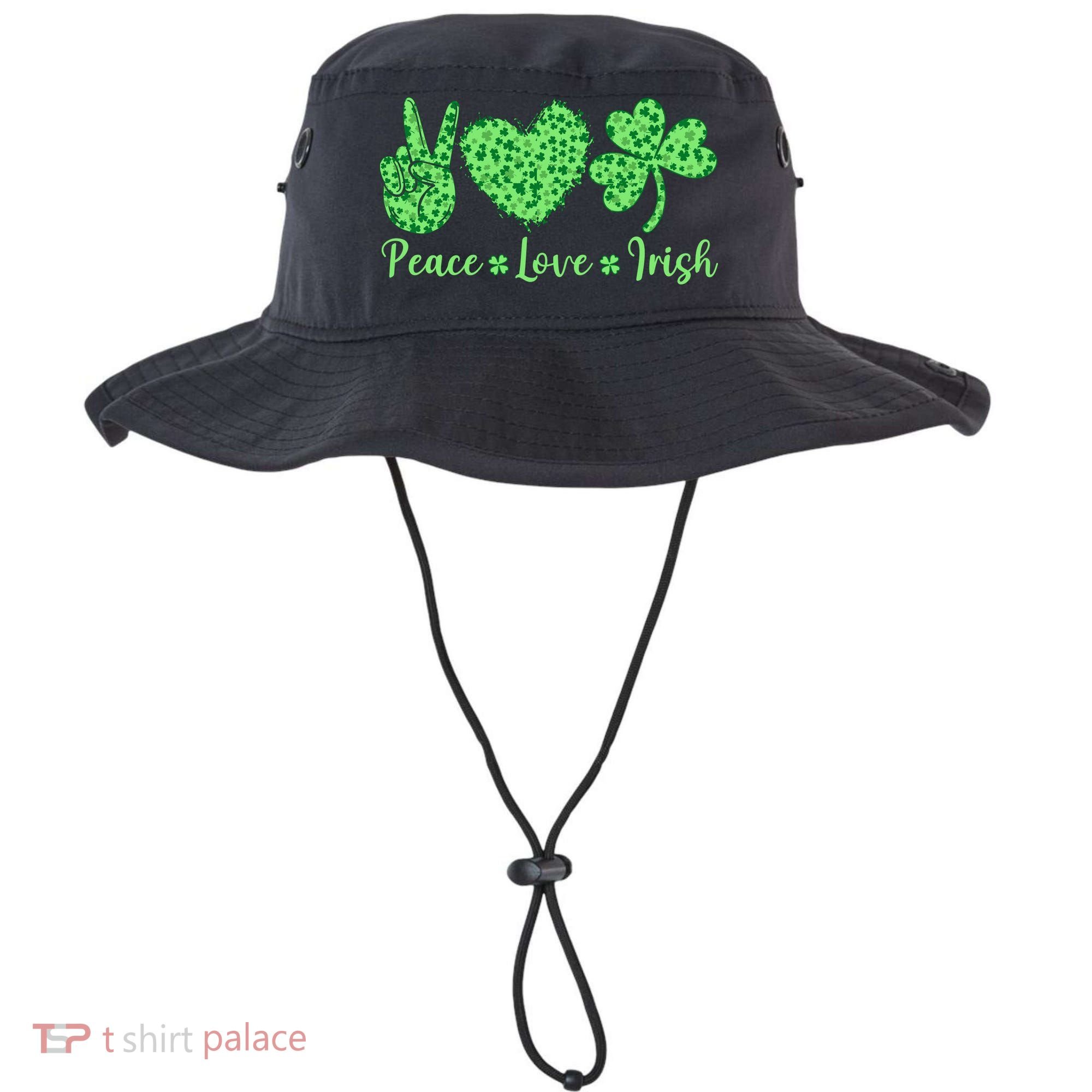 Peace Love Irish Patricks Day Funny Gift Bucket Hat