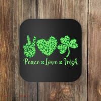 Peace Love Irish Patricks Day Funny Gift Coaster thumb 0