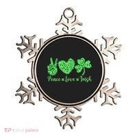 Peace Love Irish Patricks Day Funny Gift Ornament thumb 0