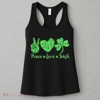Peace Love Irish Patricks Day Funny Gift Women's Tank Top thumb 3