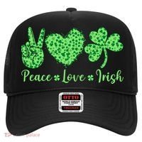 Peace Love Irish Patricks Day Funny Gift Hat thumb 0