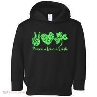 Peace Love Irish Patricks Day Funny Gift Toddler Hoodie thumb 0