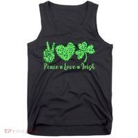 Peace Love Irish Patricks Day Funny Gift Tank Top thumb 0