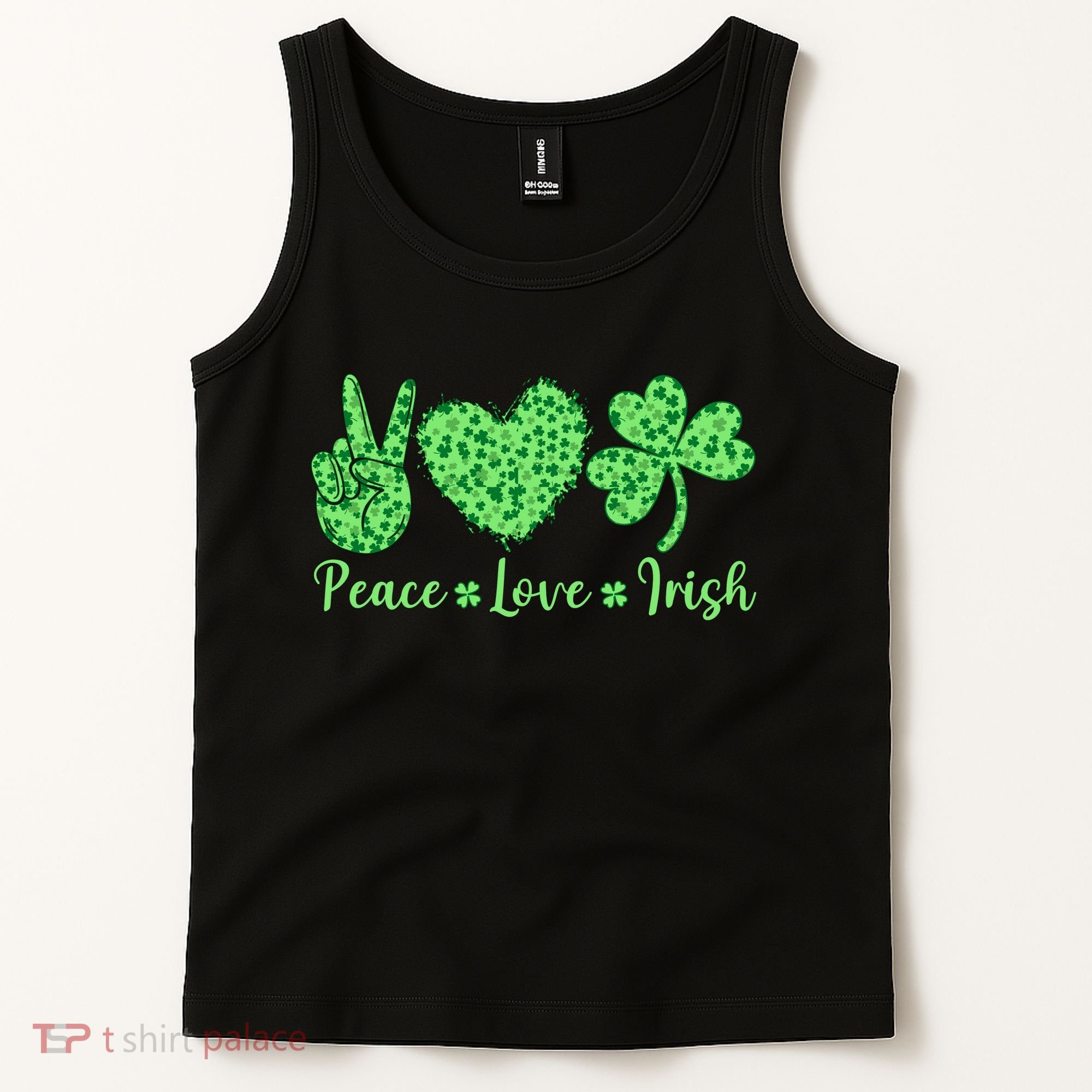 Peace Love Irish Patricks Day Funny Gift Tank Top