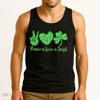 Peace Love Irish Patricks Day Funny Gift Tank Top thumb 3