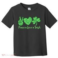 Peace Love Irish Patricks Day Funny Gift Toddler T-Shirt thumb 0