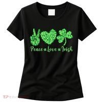Peace Love Irish Patricks Day Funny Gift Women's T-Shirt thumb 0