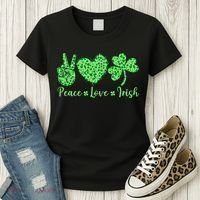 Peace Love Irish Patricks Day Funny Gift Women's T-Shirt thumb 3