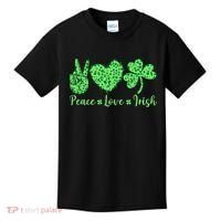 Peace Love Irish Patricks Day Funny Gift Kids T-Shirt thumb 0