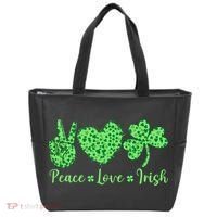 Peace Love Irish Patricks Day Funny Gift Tote Bag thumb 0