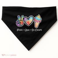 Peace Love Ice Cream Cute For Ns Women USA-Made Doggie Bandana thumb 0