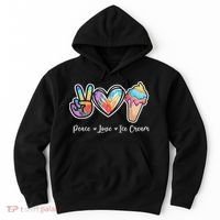 Peace Love Ice Cream Cute For Ns Women Hoodie thumb 0
