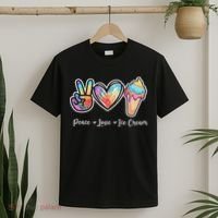 Peace Love Ice Cream Cute For Ns Women T-Shirt thumb 2