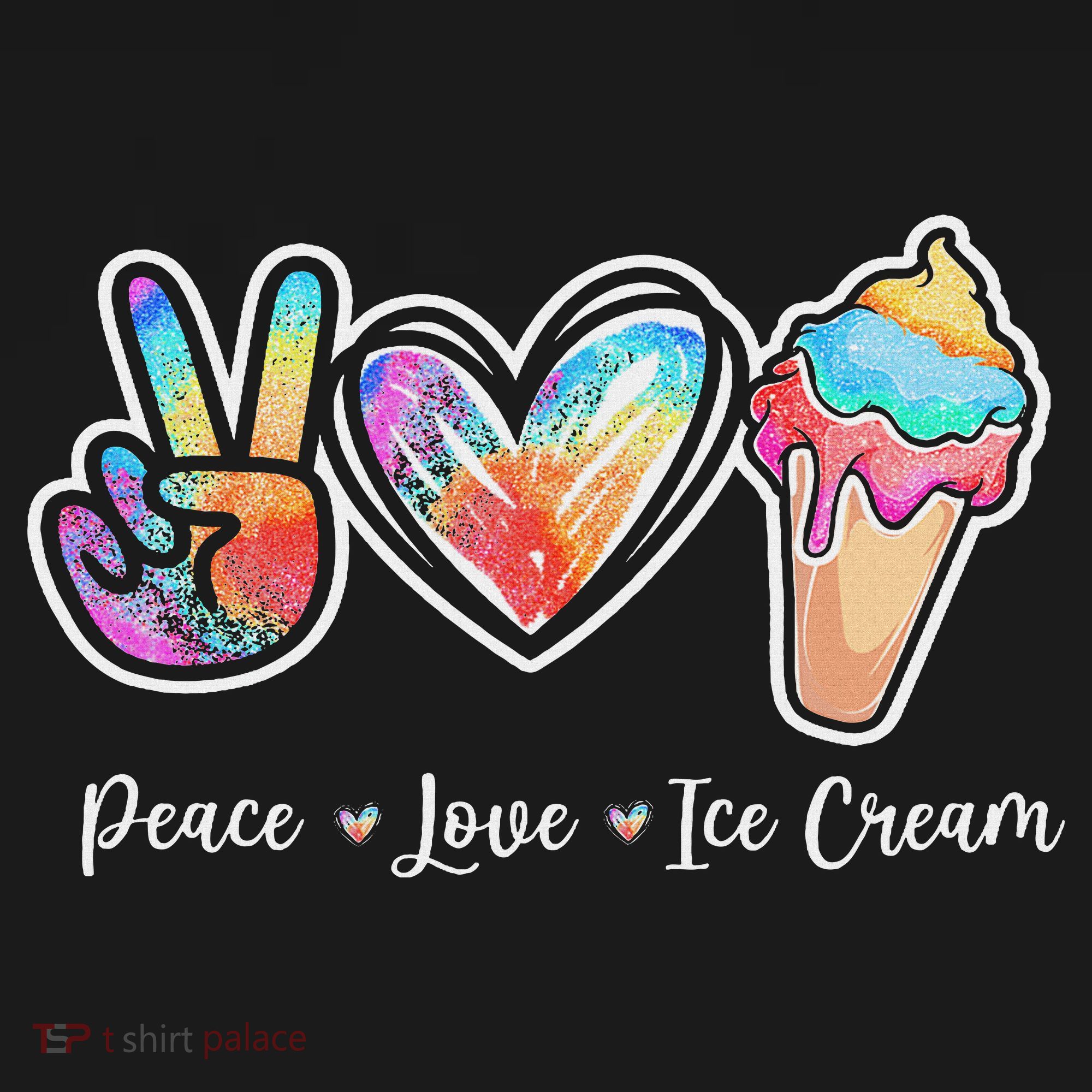 Peace Love Ice Cream Cute For Ns Women T-Shirt