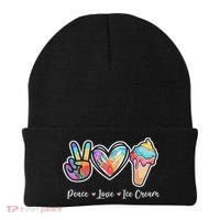 Peace Love Ice Cream Cute For Ns Women Beanie thumb 0