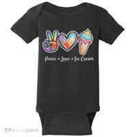 Peace Love Ice Cream Cute For Ns Women Baby Bodysuit thumb 0