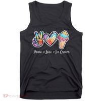 Peace Love Ice Cream Cute For Ns Women Tank Top thumb 0