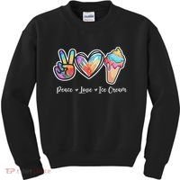 Peace Love Ice Cream Cute For Ns Women Kids Sweatshirt thumb 0