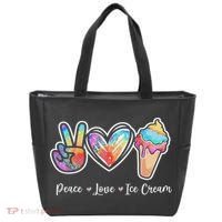 Peace Love Ice Cream Cute For Ns Women Tote Bag thumb 0