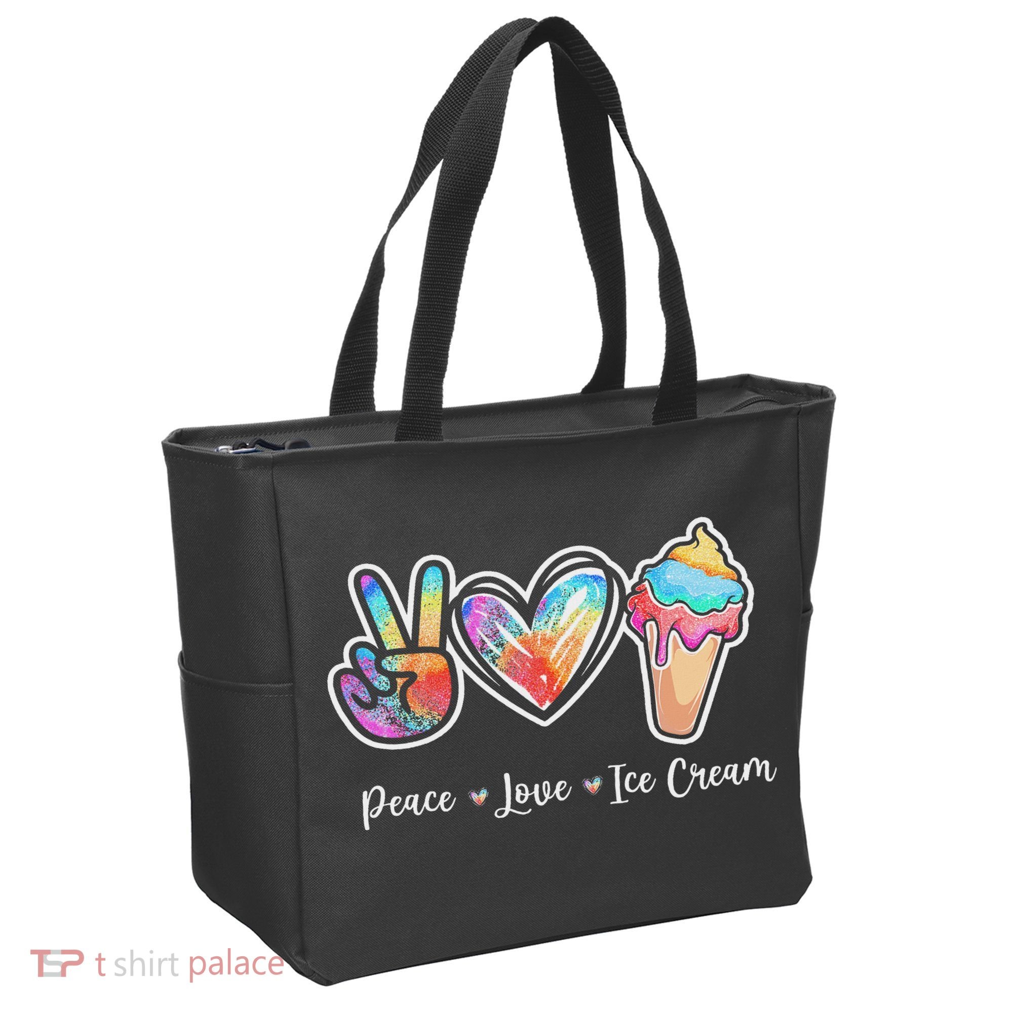 Peace Love Ice Cream Cute For Ns Women Tote Bag