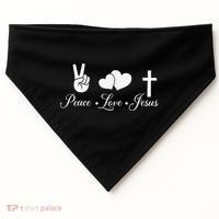 Peace Love Jesus - Christian Christ USA-Made Doggie Bandana thumb 0