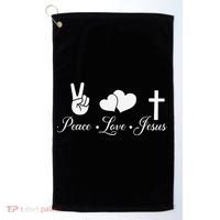 Peace Love Jesus - Christian Christ Golf Towel thumb 0