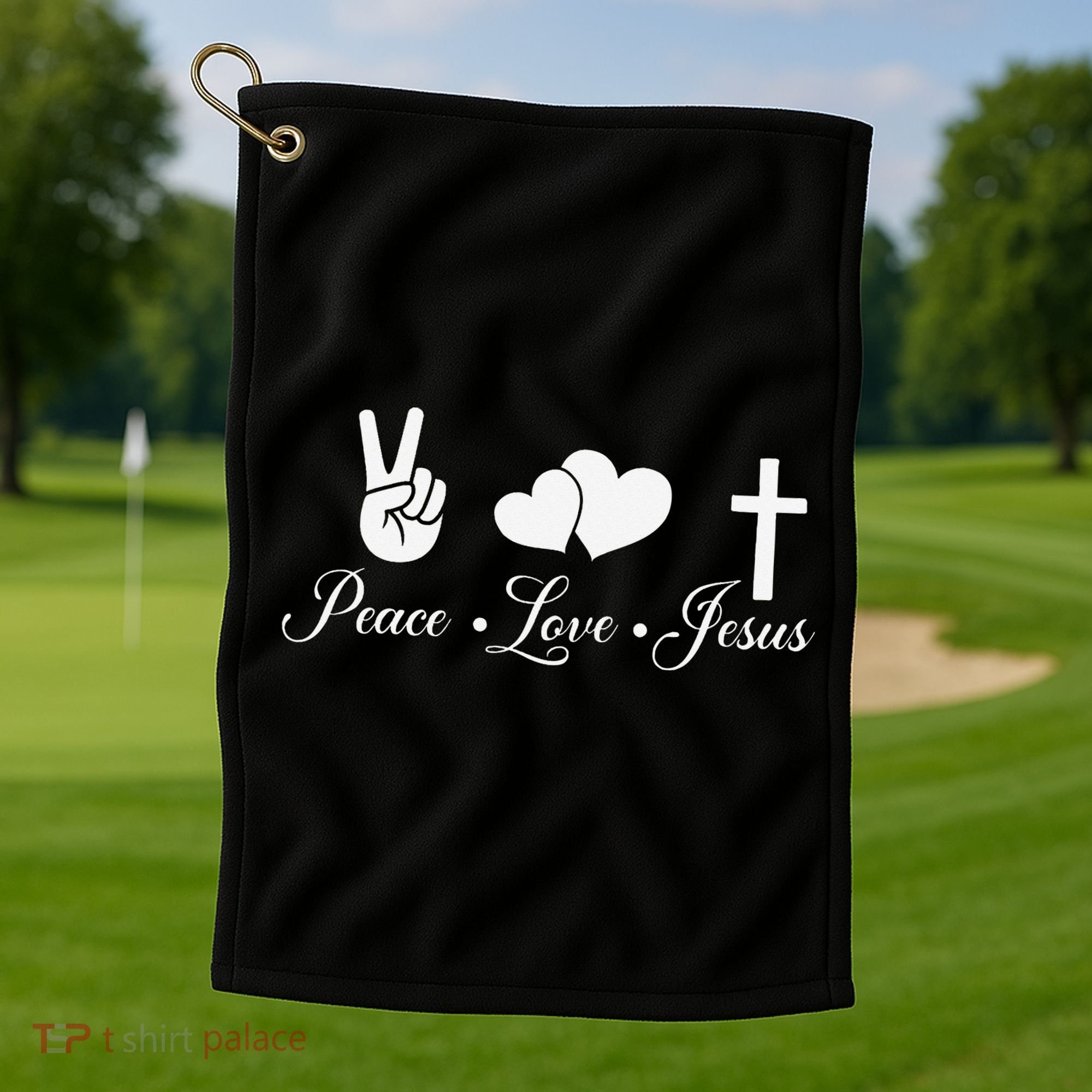 Peace Love Jesus - Christian Christ Golf Towel