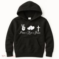 Peace Love Jesus - Christian Christ Kids Hoodie thumb 0