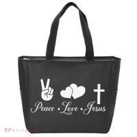 Peace Love Jesus - Christian Christ Tote Bag thumb 0