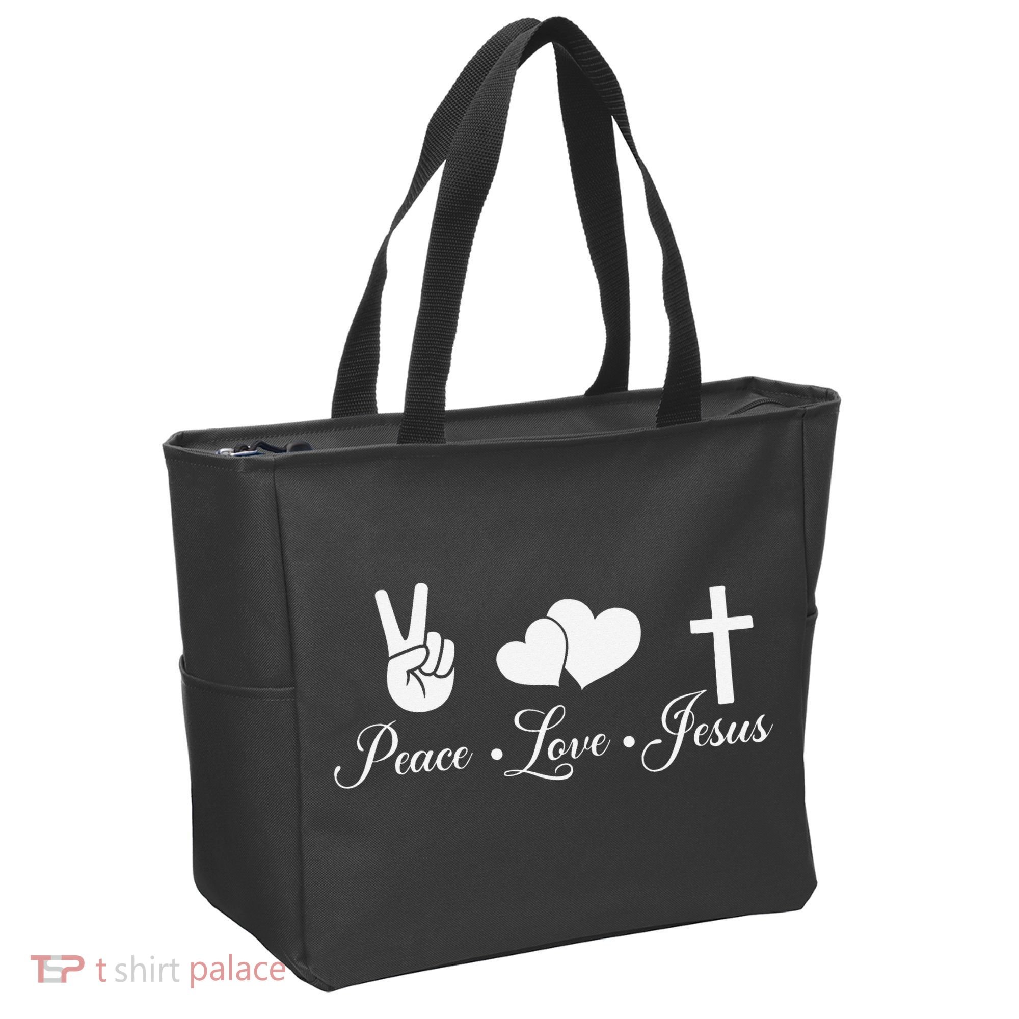 Peace Love Jesus - Christian Christ Tote Bag