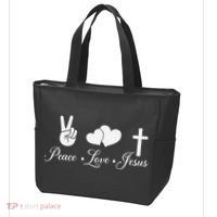 Peace Love Jesus - Christian Christ Tote Bag thumb 3