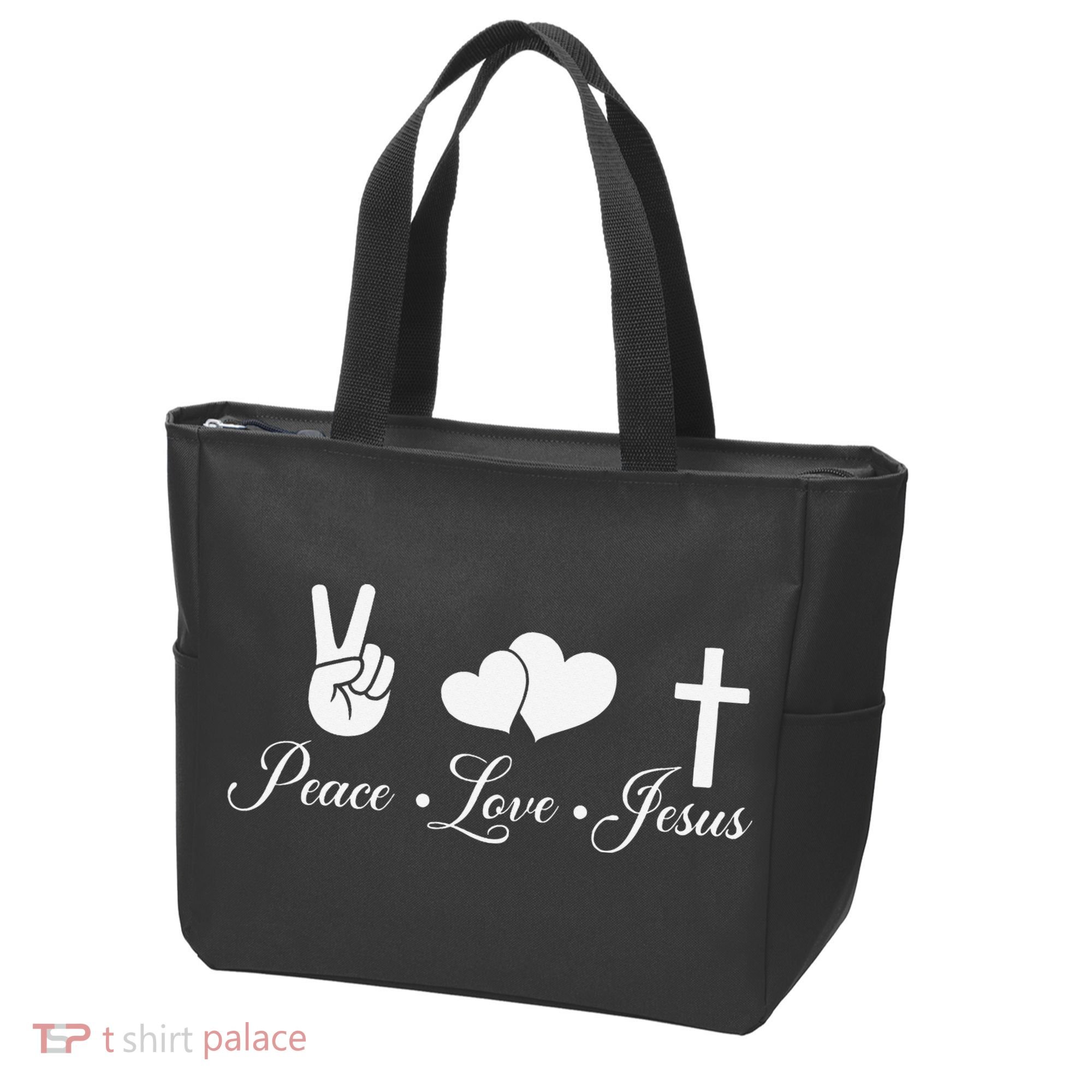 Peace Love Jesus - Christian Christ Tote Bag